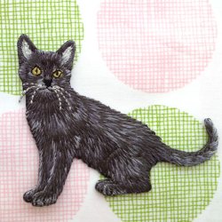 画像1: アップリケワッペン黒猫