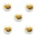 プラスチック プリントボタン メガネのミツバチ 5個 JT 昆虫 蜜蜂