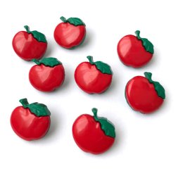 画像1: アメリカ ボタンDress it up! ボタン8個セット アップル りんご 果物