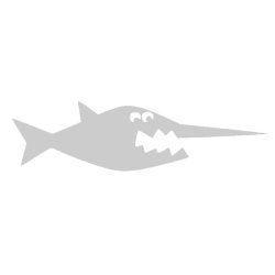 画像1: ドイツBS社  リフレクター アップリケ ノコギリ鮫  魚