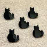 画像: プラスチックボタン8個 しっぽのブラックキャット JT　黒猫