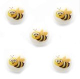 画像: プラスチック プリントボタン メガネのミツバチ 5個 JT 昆虫 蜜蜂
