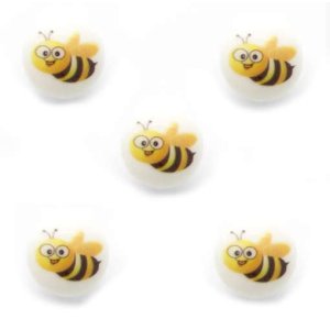 画像: プラスチック プリントボタン メガネのミツバチ 5個 JT 昆虫 蜜蜂