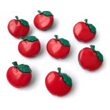 画像: アメリカ ボタンDress it up! ボタン8個セット アップル りんご 果物