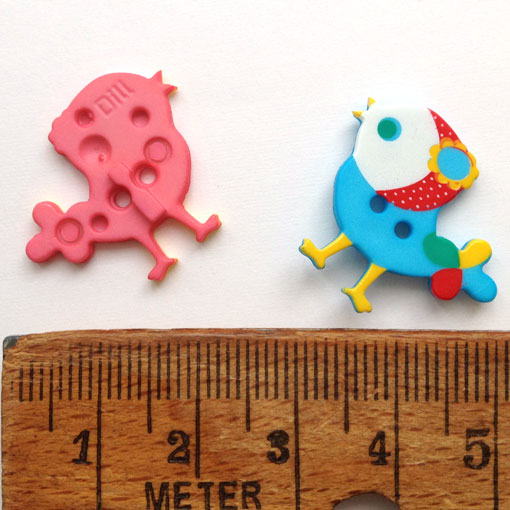 画像: ドイツプラスチックボタン頭巾の小鳥バード ベビーブルー