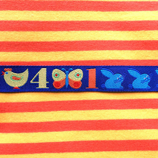 画像: ドイツFB 刺繍リボン 1m 数字123 ブルー