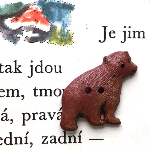 画像1: ドイツ製 ボタン クマ 熊