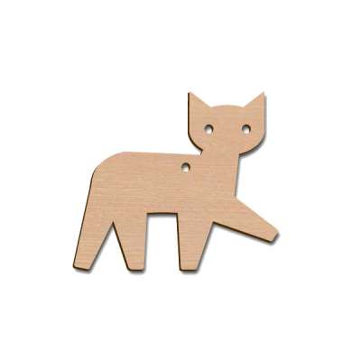 画像1: 20%off ドイツ木製 オーナメント 動物 キャットX2点セット