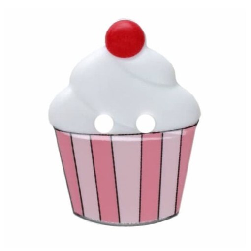 画像1: ドイツ プラスチック ボタン カップケーキ  ホワイト　DB