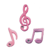 画像1: アップリケワッペン ピンクの音符　KR